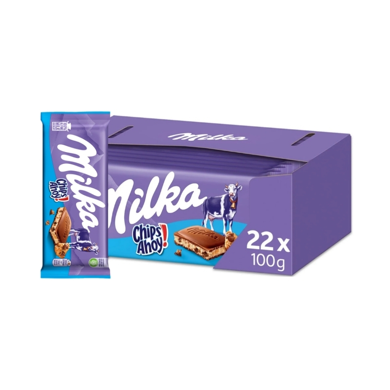 chocolate-milka-chips-ahoy-100-gr-22-pack Chocolate en barra Milka Chips Ahoy barra de 100 gr caja x 22 und