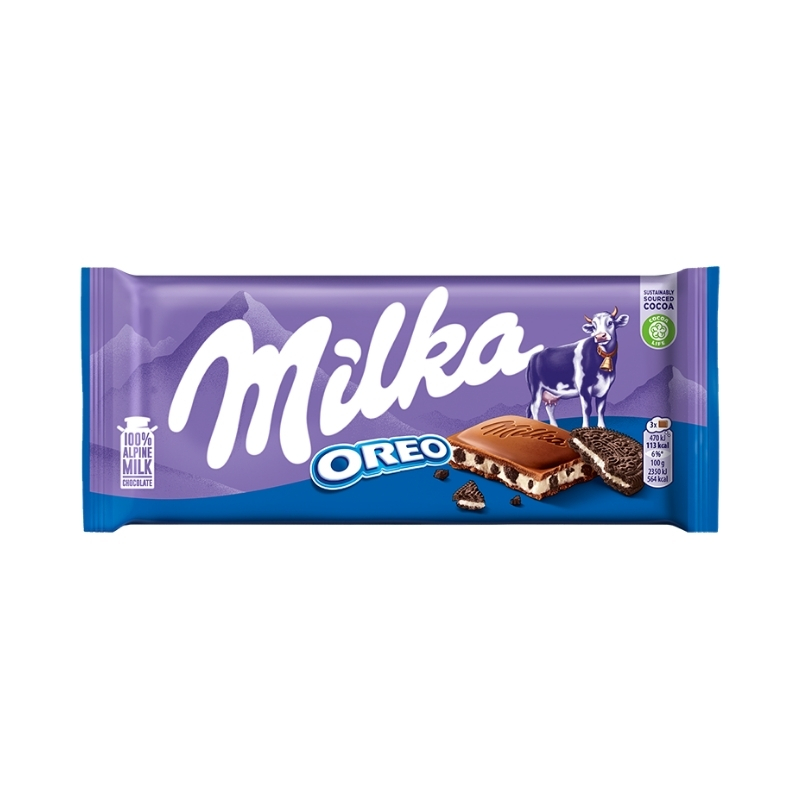 Chocolate en barra Milka Oreo de 100 gramos